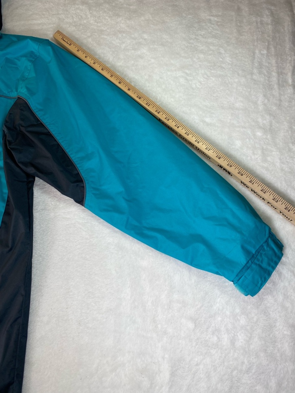 Cheneral Brand Boston Massachusetts Teal/ Navy Blue Windbreaker Jacket Hooded XL - Picture 8 of 9